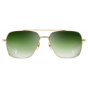 DITA - Flight-Seven - Brushed White Gold Dark Green Gradient - DTS111 - Sunglasses - DITA Eyewear