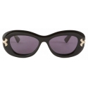 Emilio Pucci - Fishtail-Embellished Oval Sunglasses - Black - Sunglasses - Emilio Pucci Eyewear