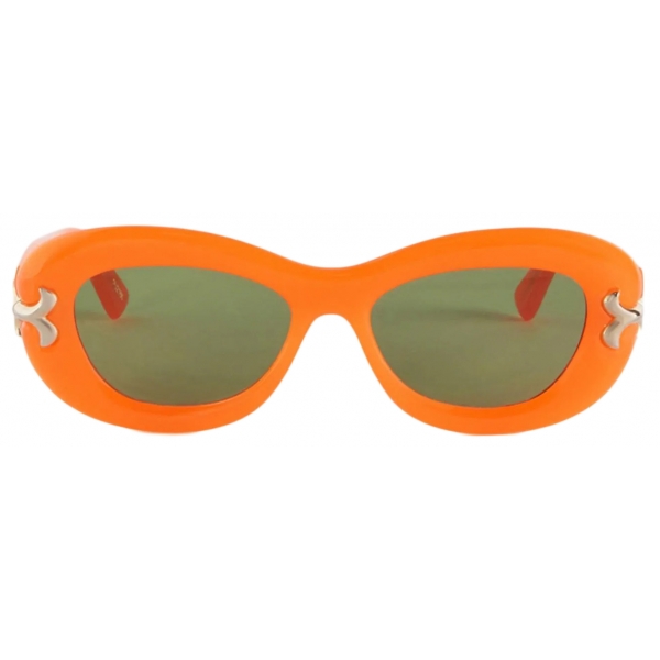 Emilio Pucci - Fishtail-Embellished Oval Sunglasses - Orange Dark Green - Sunglasses - Emilio Pucci Eyewear