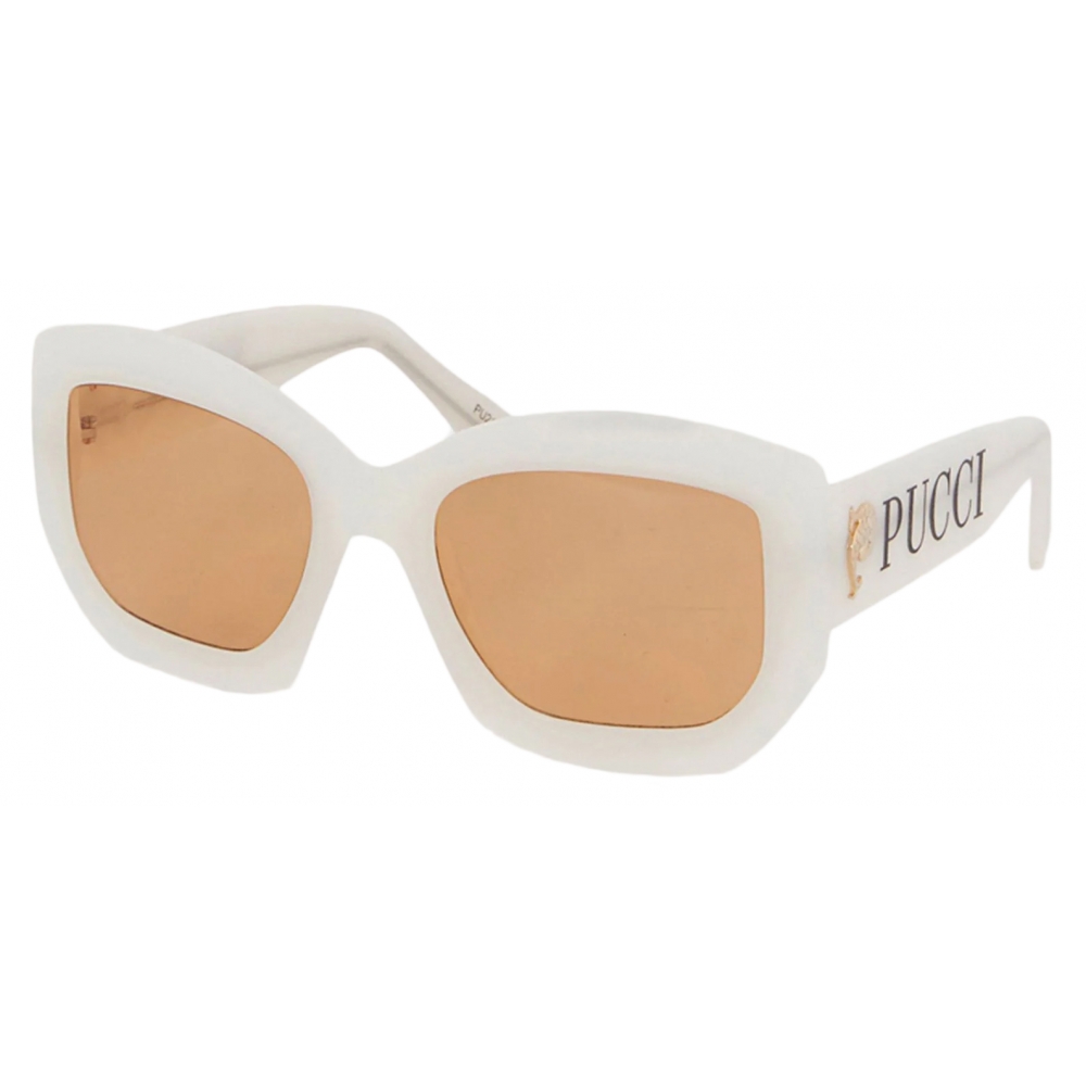 Emilio Pucci - Logo-Print Sunglasses - White Light Brown - Sunglasses ...