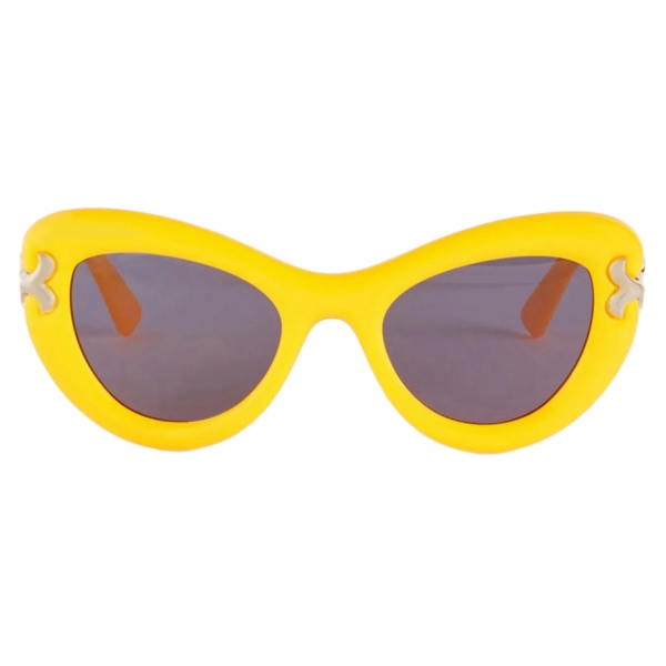 Emilio Pucci - Logo-Print Cat-Eye Sunglasses - Yellow Dark Grey - Sunglasses - Emilio Pucci Eyewear