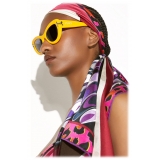 Emilio Pucci - Logo-Print Cat-Eye Sunglasses - Yellow Dark Grey - Sunglasses - Emilio Pucci Eyewear