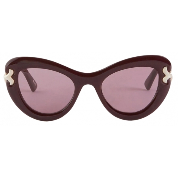 Emilio Pucci - Logo-Print Cat-Eye Sunglasses - Burgundy - Sunglasses - Emilio Pucci Eyewear