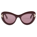 Emilio Pucci - Logo-Print Cat-Eye Sunglasses - Burgundy - Sunglasses - Emilio Pucci Eyewear