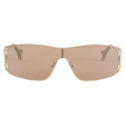 Emilio Pucci - Cut-Out Logo Sunglasses - Gold Light Brown - Sunglasses - Emilio Pucci Eyewear