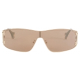 Emilio Pucci - Cut-Out Logo Sunglasses - Gold Light Brown - Sunglasses - Emilio Pucci Eyewear