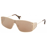 Emilio Pucci - Cut-Out Logo Sunglasses - Gold Light Brown - Sunglasses - Emilio Pucci Eyewear