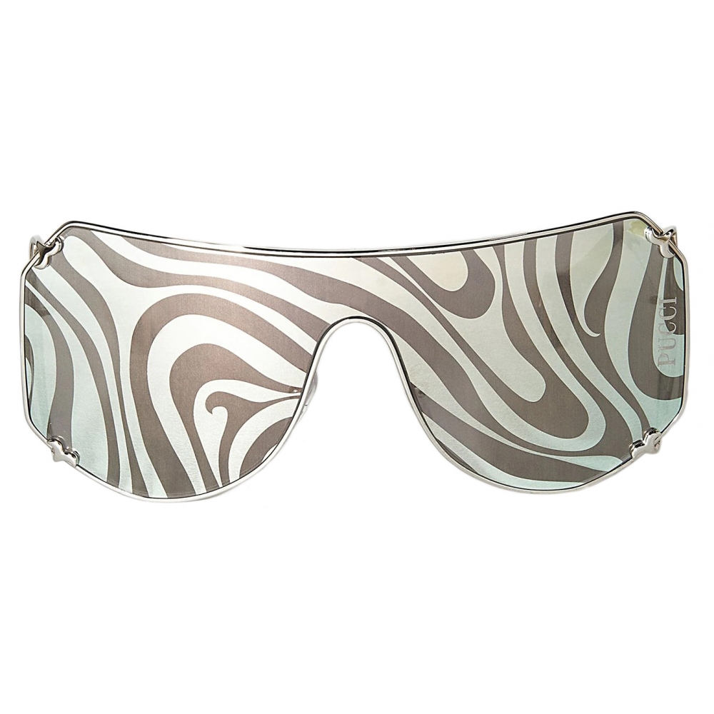 Emilio Pucci - Emilio Marmo-Print Sunglasses - Silver Marble ...