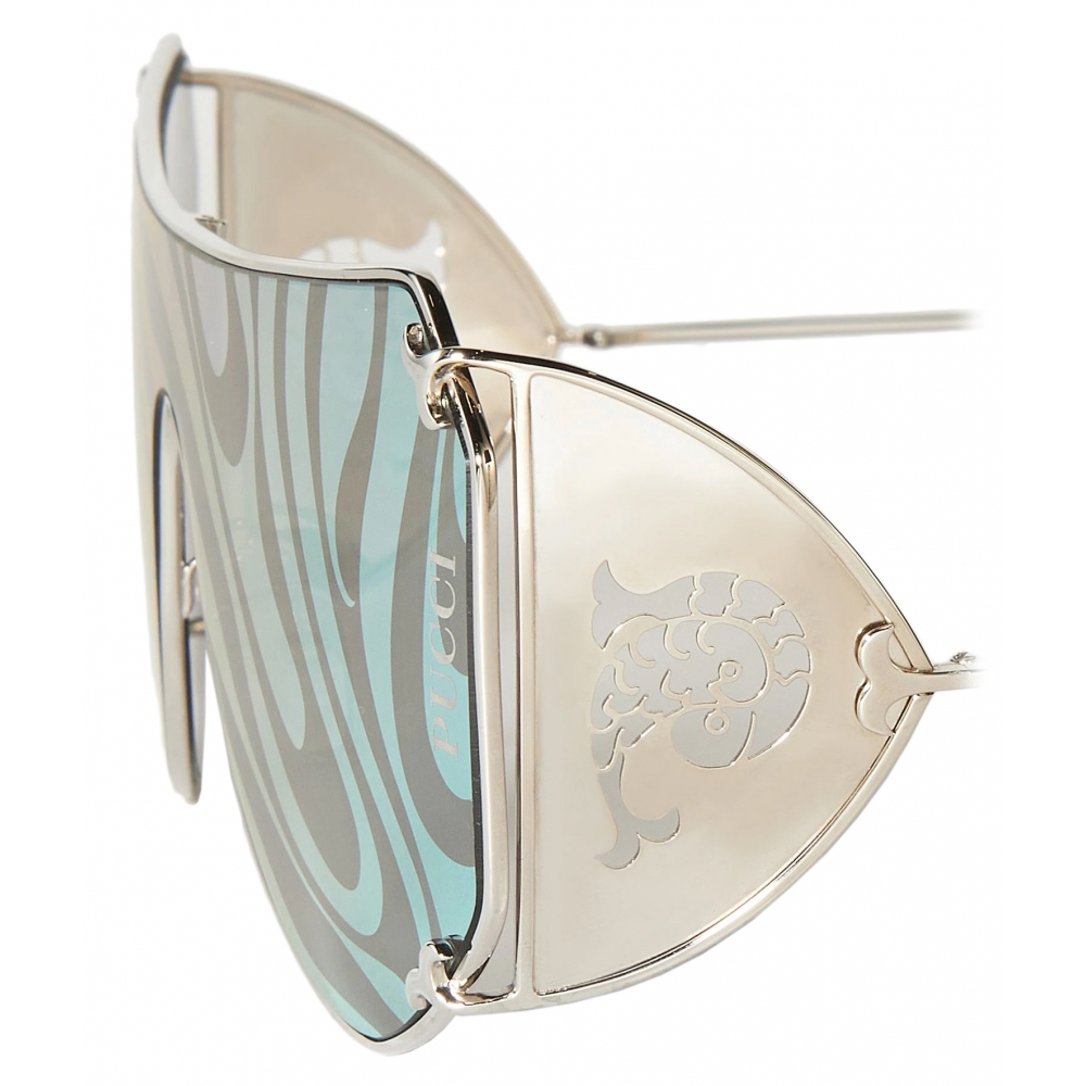 Emilio Pucci - Emilio Marmo-Print Sunglasses - Silver Marble ...