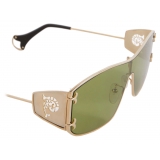 Emilio Pucci - Cut-Out Logo Sunglasses - Gold Green - Sunglasses - Emilio Pucci Eyewear