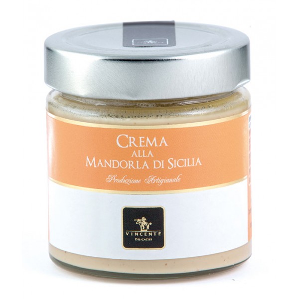 Vincente Delicacies - Crema alla Mandorla di Sicilia - Creme Spalmabili Artigianali - 180 g