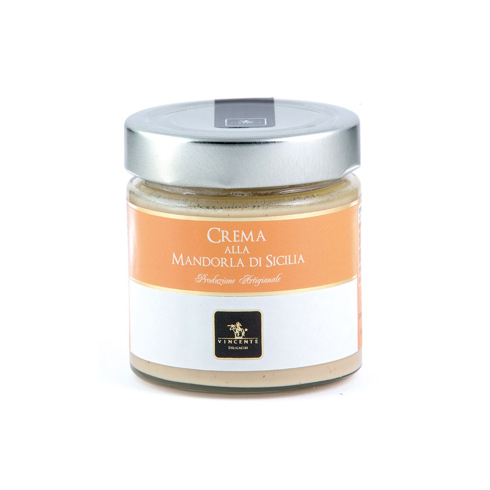 Vincente Delicacies - Crema alla Mandorla di Sicilia - Creme Spalmabili Artigianali - 180 g