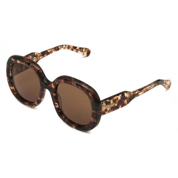 Chloé - Gayia Sunglasses in Acetate - Medium Havana Brown - Chloé Eyewear