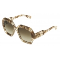 Chloé - Occhiali da Sole Gayia in Acetato - Marrone Chiaro Cristallo con Motivo Foglie - Chloé Eyewear