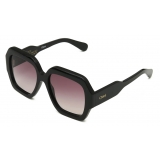 Chloé - Gayia Sunglasses in Acetate - Black Gradient Burgundy - Chloé Eyewear