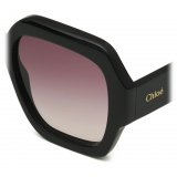 Chloé - Gayia Sunglasses in Acetate - Black Gradient Burgundy - Chloé Eyewear