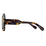 Chloé - Gayia Sunglasses in Acetate - Spotted Burgundy Brown - Chloé Eyewear