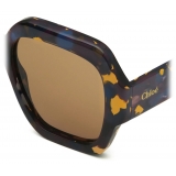 Chloé - Gayia Sunglasses in Acetate - Spotted Burgundy Brown - Chloé Eyewear