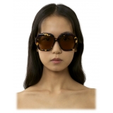 Chloé - Gayia Sunglasses in Acetate - Spotted Burgundy Brown - Chloé Eyewear