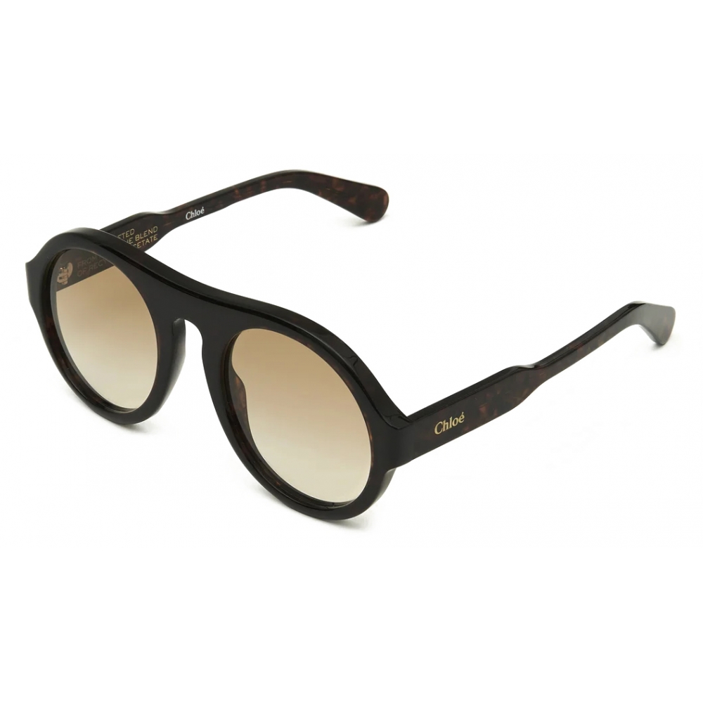 Chloé - Gayia Sunglasses in Acetate - Dark Havana Gradient Brown ...