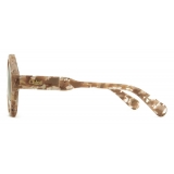 Chloé - Gayia Sunglasses in Acetate - Nude Crystal Foliage Pattern Gradient Light Brown - Chloé Eyewear