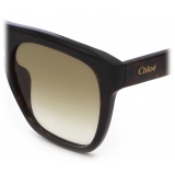 Chloé - Gayia Sunglasses in Acetate - Dark Havana Gradient Brown - Chloé Eyewear