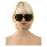 Chloé - Gayia Sunglasses in Acetate - Green Crystal Foliage Pattern Smoke - Chloé Eyewear