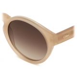 Chloé - Xena Sunglasses in Acetate - Milk Nude Gradient Warm Brown - Chloé Eyewear