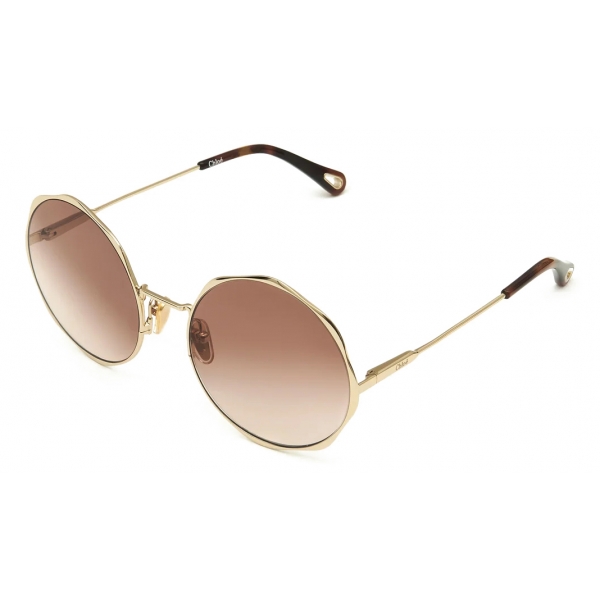 Chloé - Honore Sunglasses in Metal - Classic Gold Gradient Rust - Chloé Eyewear