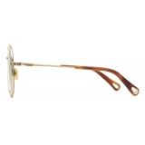 Chloé - Faith Sunglasses in Metal - Classic Gold Gradient Grey - Chloé Eyewear