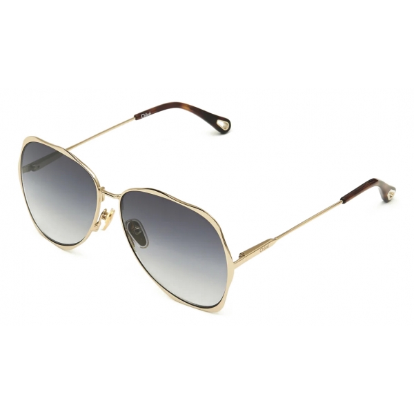 Chloé - Honore Sunglasses in Metal - Classic Gold Gradient Grey - Chloé Eyewear