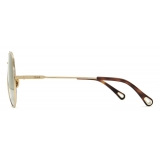 Chloé - Occhiali da Sole Honore in Metallo - Oro Classico Grigio Sfumato - Chloé Eyewear