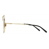 Chloé - Elys Sunglasses in Metal - Classic Gold Gradient Grey - Chloé Eyewear