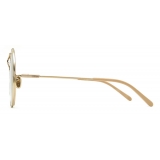 Chloé - Elys Sunglasses in Metal - Classic Gold Gradient Petroleum Nude - Chloé Eyewear
