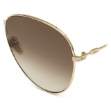 Chloé - Occhiali da Sole Faith in Metallo - Oro Classico Marrone Sfumate - Chloé Eyewear