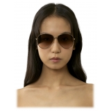 Chloé - Faith Sunglasses in Metal - Classic Gold Gradient Brown - Chloé Eyewear