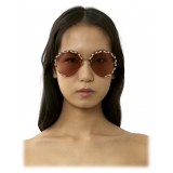 Chloé - Idora Sunglasses in Metal - Classic Gold Nude - Chloé Eyewear