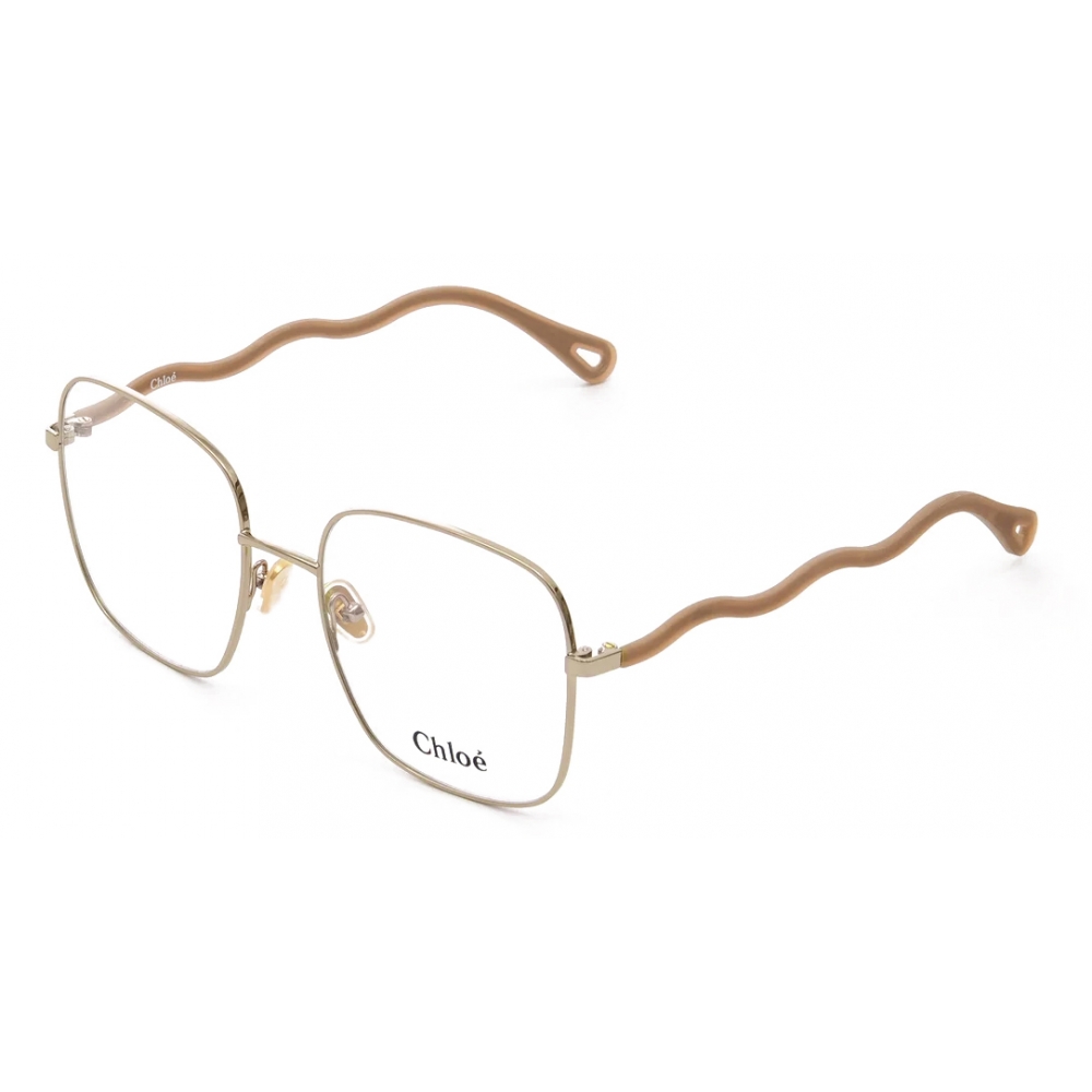 Chloé Noore Eyeglasses In Metal Sand Brown Chloé Eyewear Avvenice