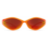 Balenciaga - Occhiali da Sole 90s Oval - Arancione Fluo - Occhiali da Sole - Balenciaga Eyewear