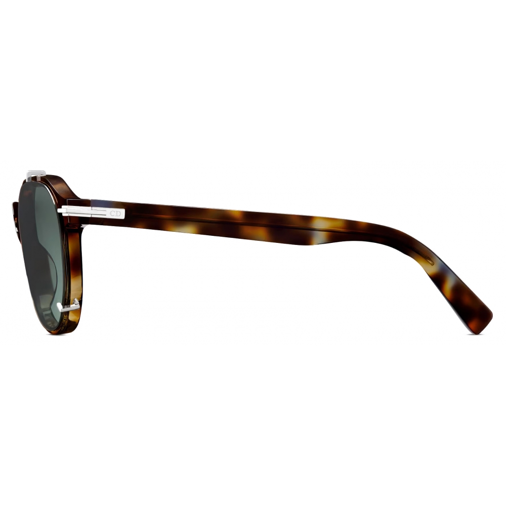 DiorBlackSuit S9U Green Rectangular Sunglasses