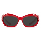 Balenciaga - Spike Rectangle Sunglasses - Red - Sunglasses - Balenciaga Eyewear