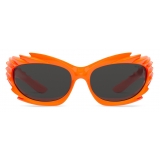 Balenciaga - Occhiali da Sole Spike Rectangle - Arancione Fluo - Occhiali da Sole - Balenciaga Eyewear