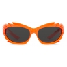 Balenciaga - Occhiali da Sole Spike Rectangle - Arancione Fluo - Occhiali da Sole - Balenciaga Eyewear