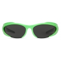 Balenciaga - Reverse Xpander Rectangle Sunglasses - Fluo Green - Sunglasses - Balenciaga Eyewear