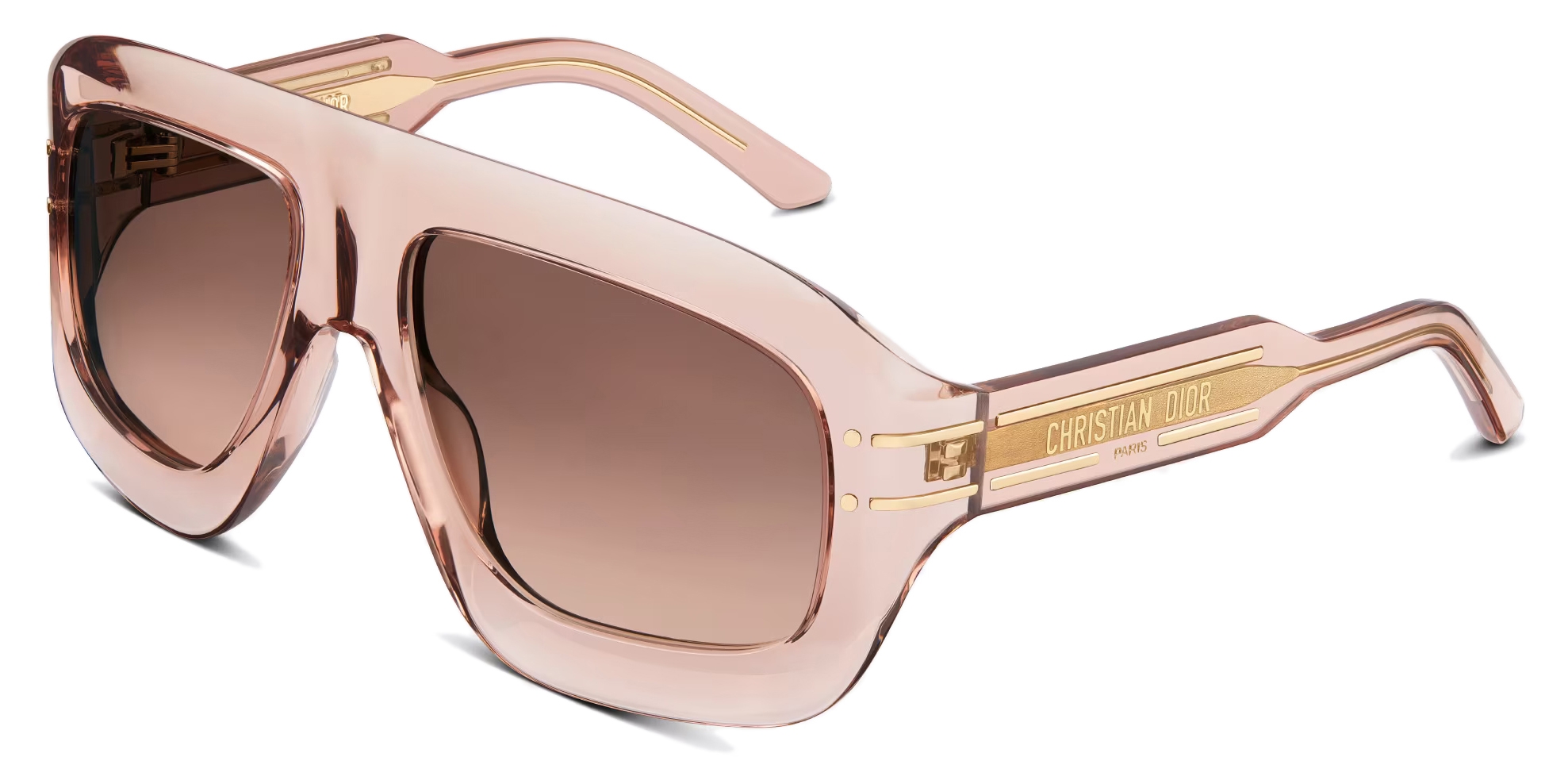 DiorSignature S10F Transparent Pink Square Sunglasses