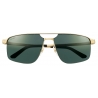 Cartier - Rettangolare - Oro Spazzolata Lenti Verde - Santos de Cartier Collection - Occhiali da Sole - Cartier Eyewear