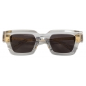 Bottega Veneta - Hinge Acetate Square Sunglasses - Crystal Grey - Sunglasses - Bottega Veneta Eyewear