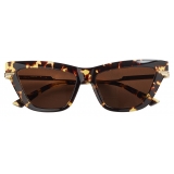 Bottega Veneta - Classic Acetate Cat Eye Sunglasses - Havana Gold Brown - Sunglasses - Bottega Veneta Eyewear