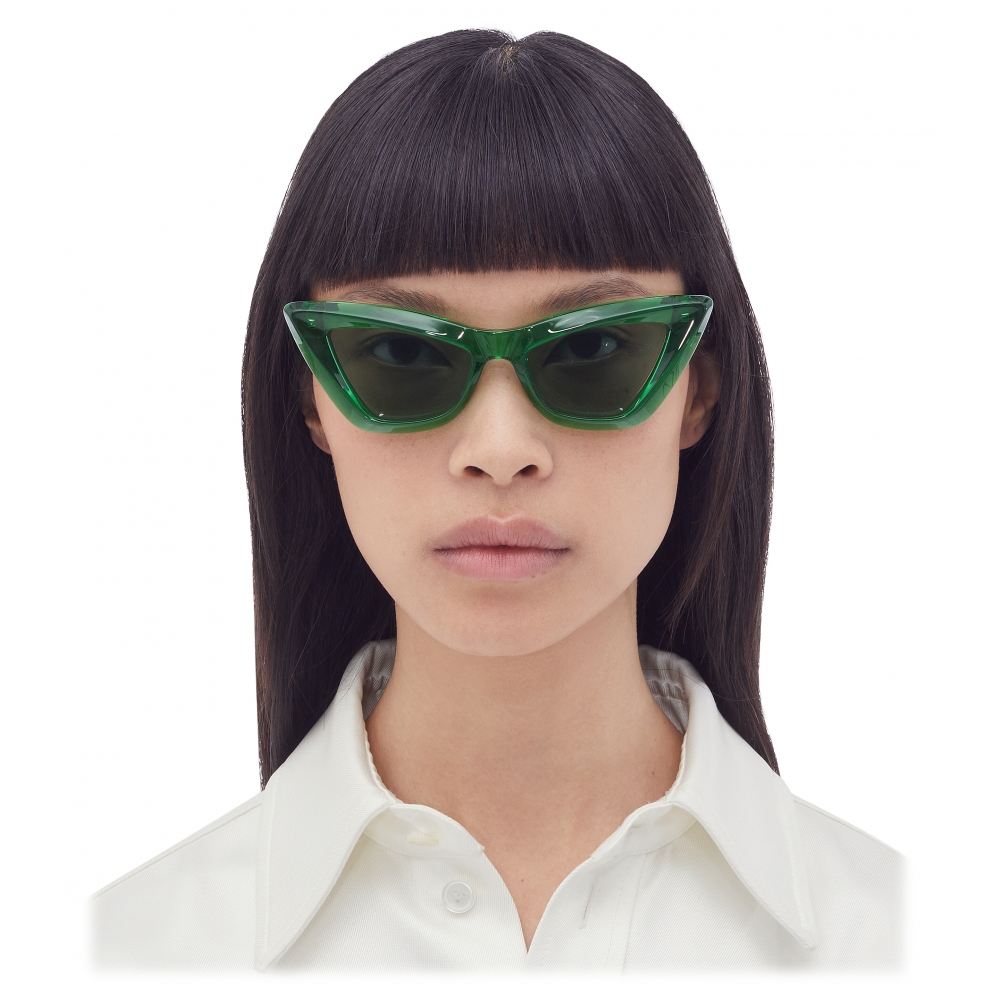 Bottega Veneta - Angle Cat-Eye Sunglasses - Green - Sunglasses ...