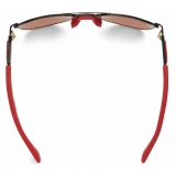 Bottega Veneta - Occhiali da Sole Mitre Aviatore in Metallo - Nero Rosso - Occhiali da Sole - Bottega Veneta Eyewear